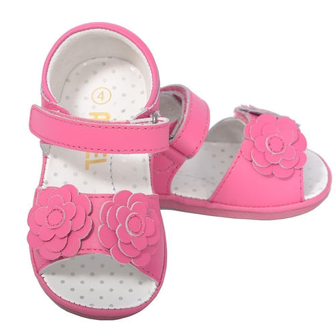 Cute Fuchsia Flower Strap Spring Sandals Baby Girls 1-Toddler 7 - SophiasStyle.com